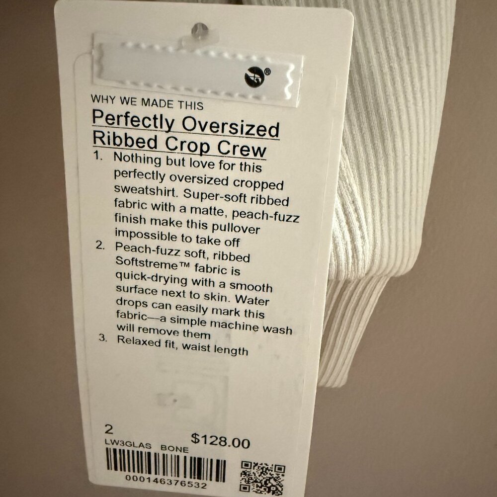 LULULEMON Perfectly Oversized Ribbed Crew Size 2